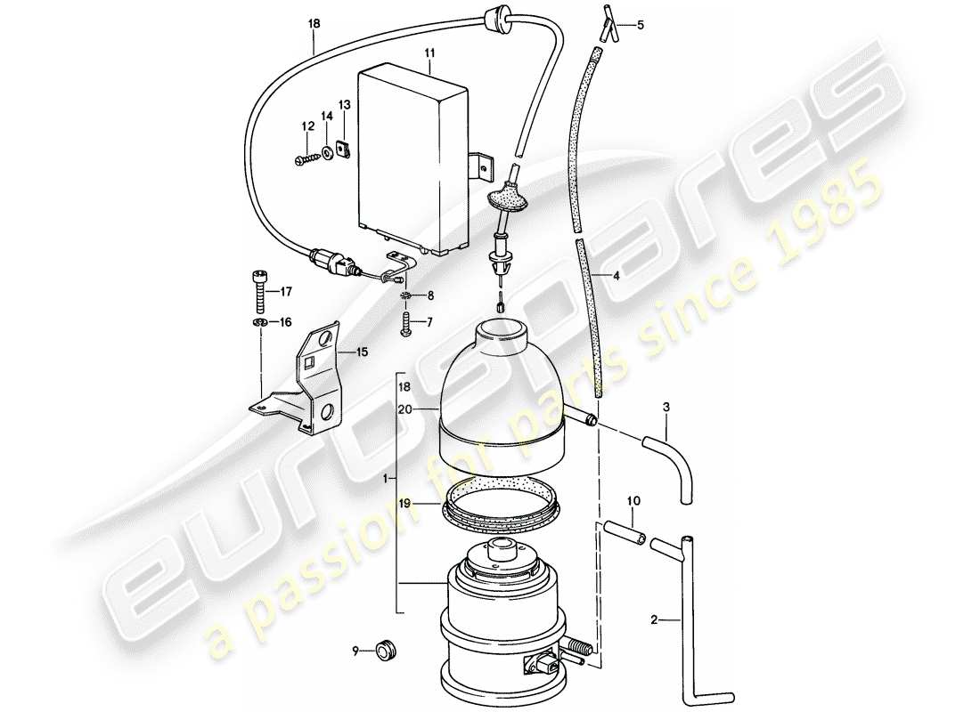 porsche 1978 (928) teilediagramm für das tempomatsystem