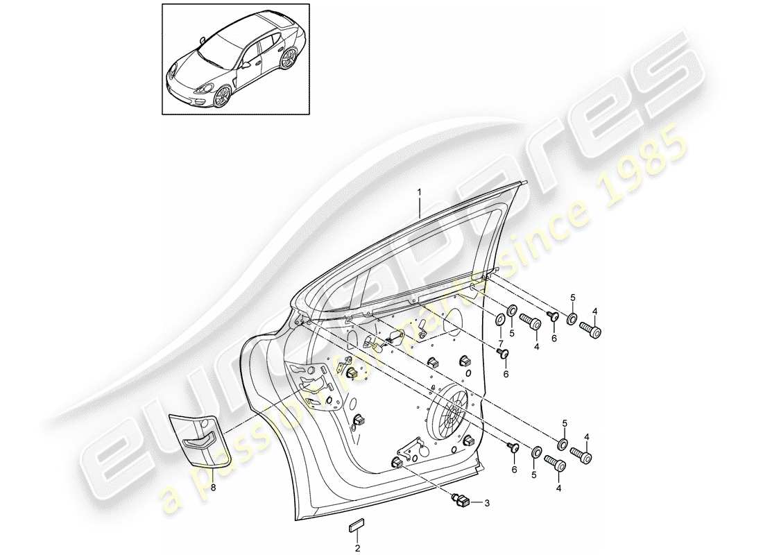 porsche 2015 (panamera 970) fensterheber teilediagramm