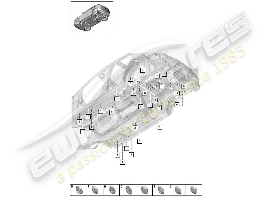 porsche 2019 (macan) plug-teilediagramm