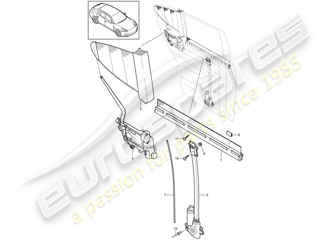 porsche 2010 (cayenne e1 9pa) rollo hecktür teilediagramm