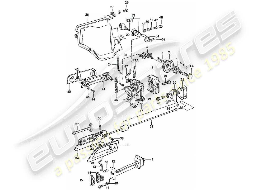 porsche 1978 (928) installationsteile - tür teilediagramm