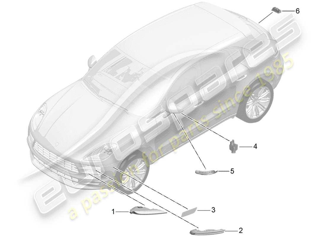 porsche 2020 (macan) blinker-repeater ersatzteildiagramm