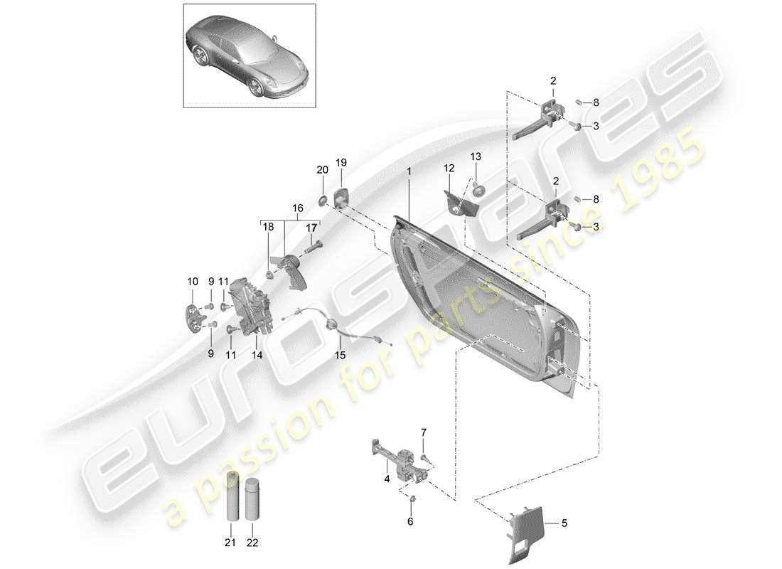 porsche 2015 (991-1) türschale teilediagramm