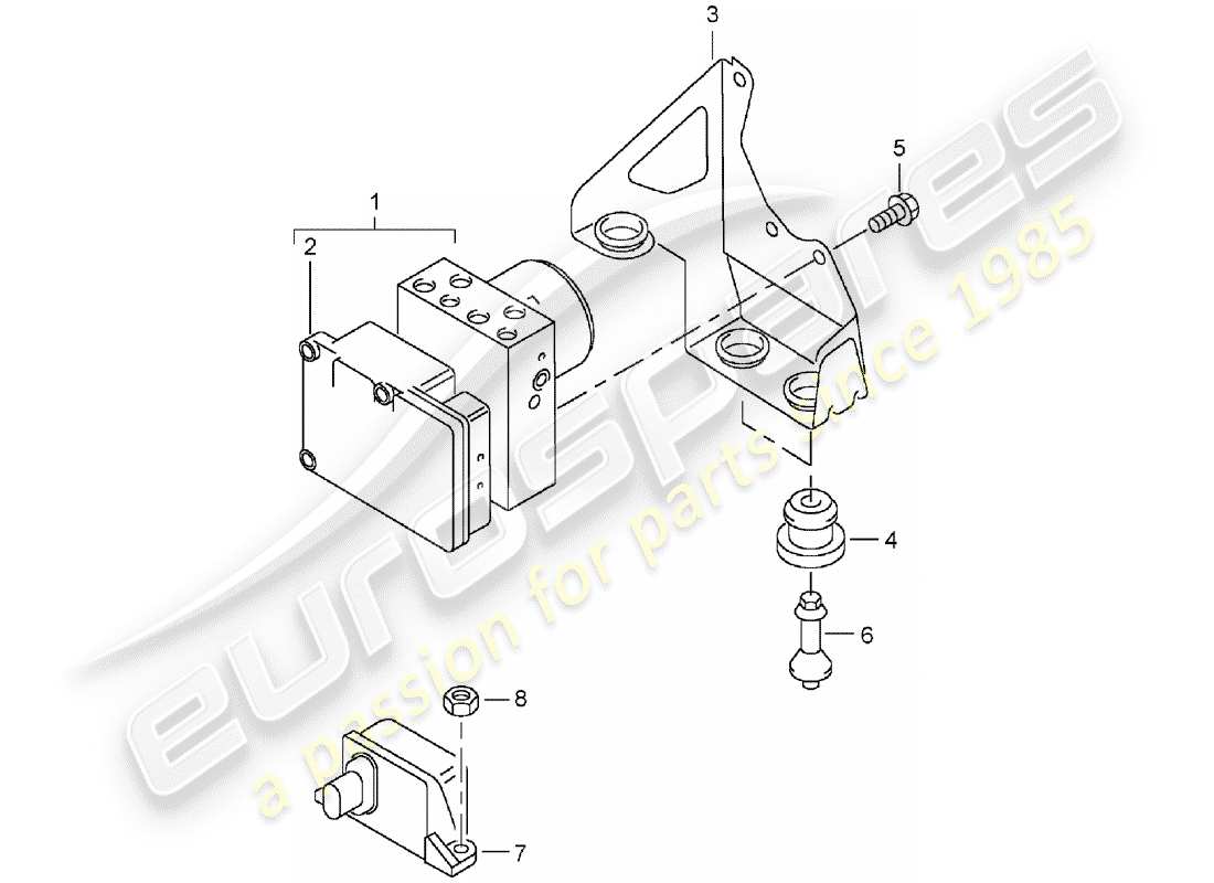 porsche 2005 (cayenne e1 9pa) hydraulikeinheit ersatzteildiagramm