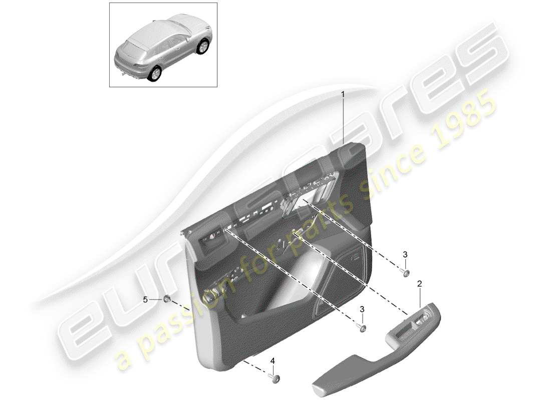 porsche 2016 (macan) türplatte teilediagramm