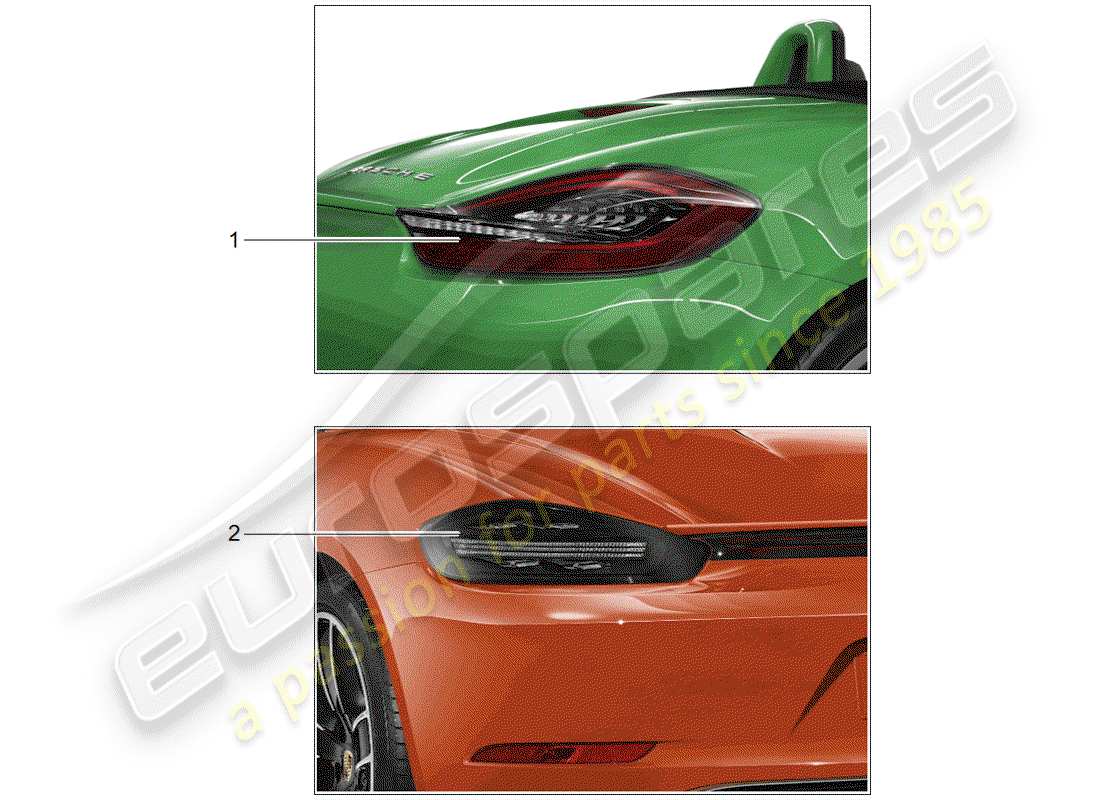 porsche 2016 (tequipment 98x/99x) rücklicht ersatzteildiagramm