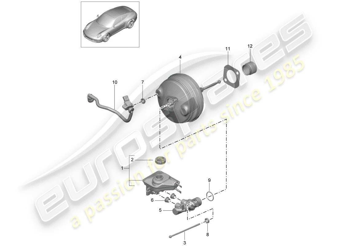 porsche 2015 (991-1) bremszylinder ersatzteildiagramm