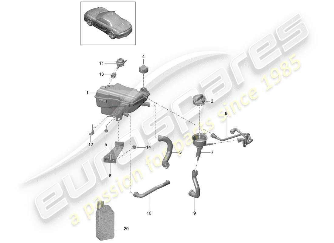 porsche 2012 (981 boxster) wasserkühlung 3 ersatzteildiagramm