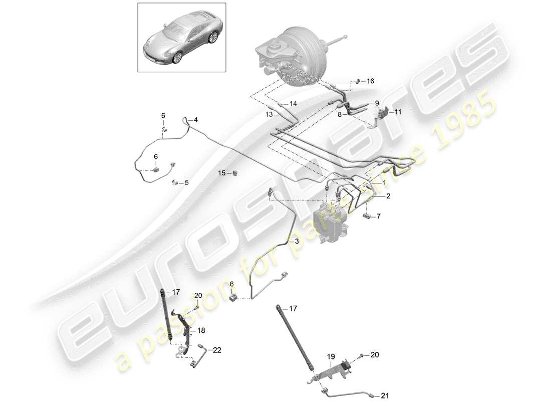 porsche 2019 (991-2) bremsleitung ersatzteildiagramm