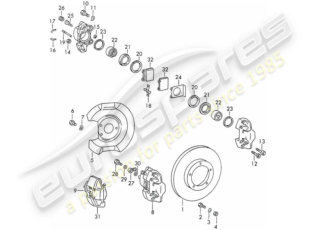 porsche 1966 (911/912) scheibenbremsen - d - mj 1969>> - mj 1969 ersatzteildiagramm