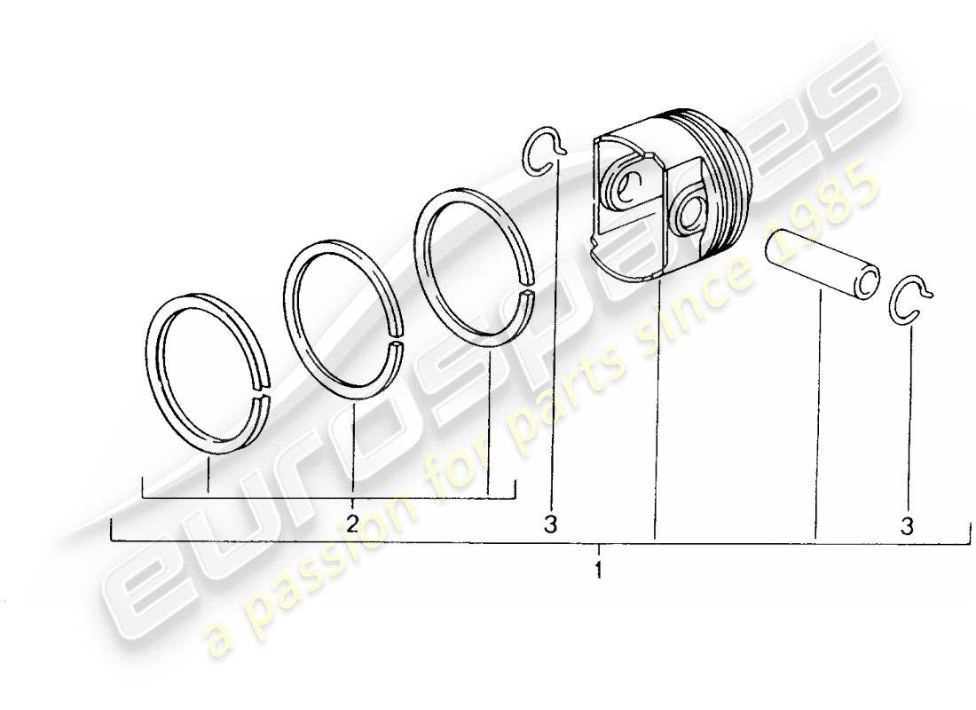porsche 2000 (996) kolben-teilediagramm