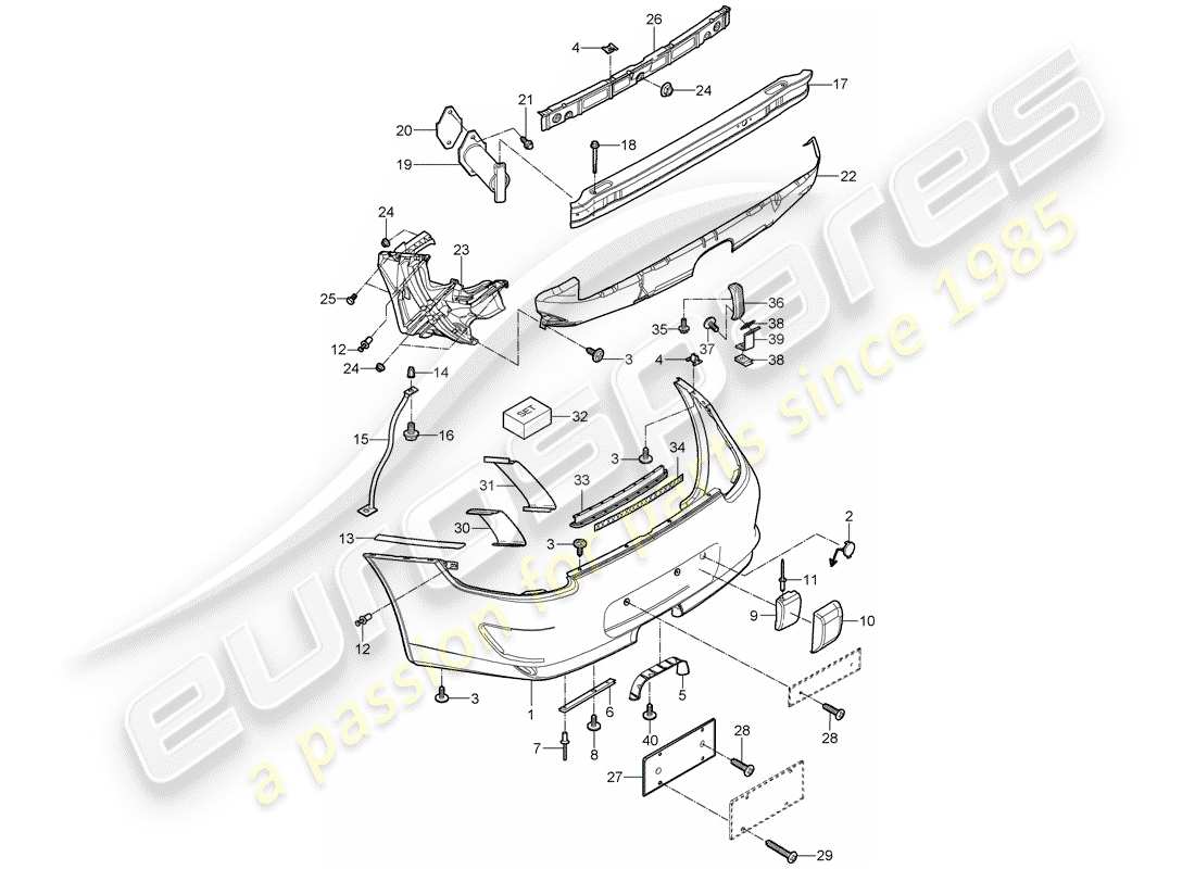 porsche 2010 (997-2 gt3) stoßstange ersatzteildiagramm