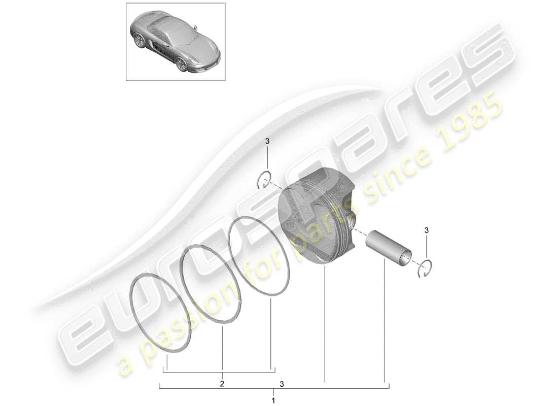 porsche 2014 (981 boxster) kolben-teilediagramm