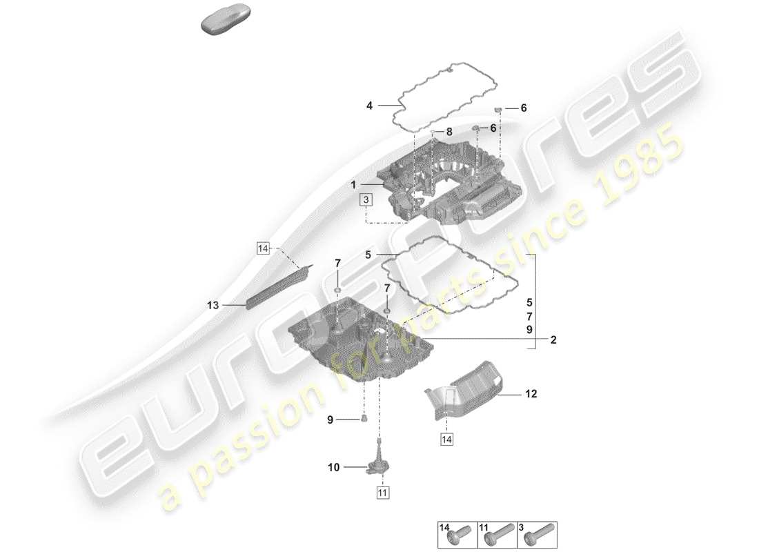 porsche 2019 (992-1) ölwanne - ersatzteildiagramm
