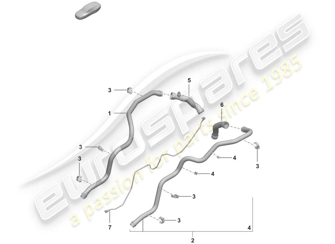porsche 2019 (992-1) wasserkühlung teilediagramm