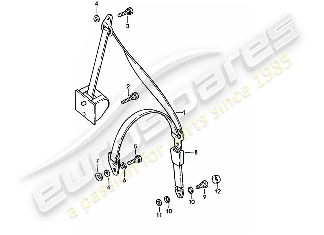 porsche 1994 (928) sicherheitsgurt - teilediagramm