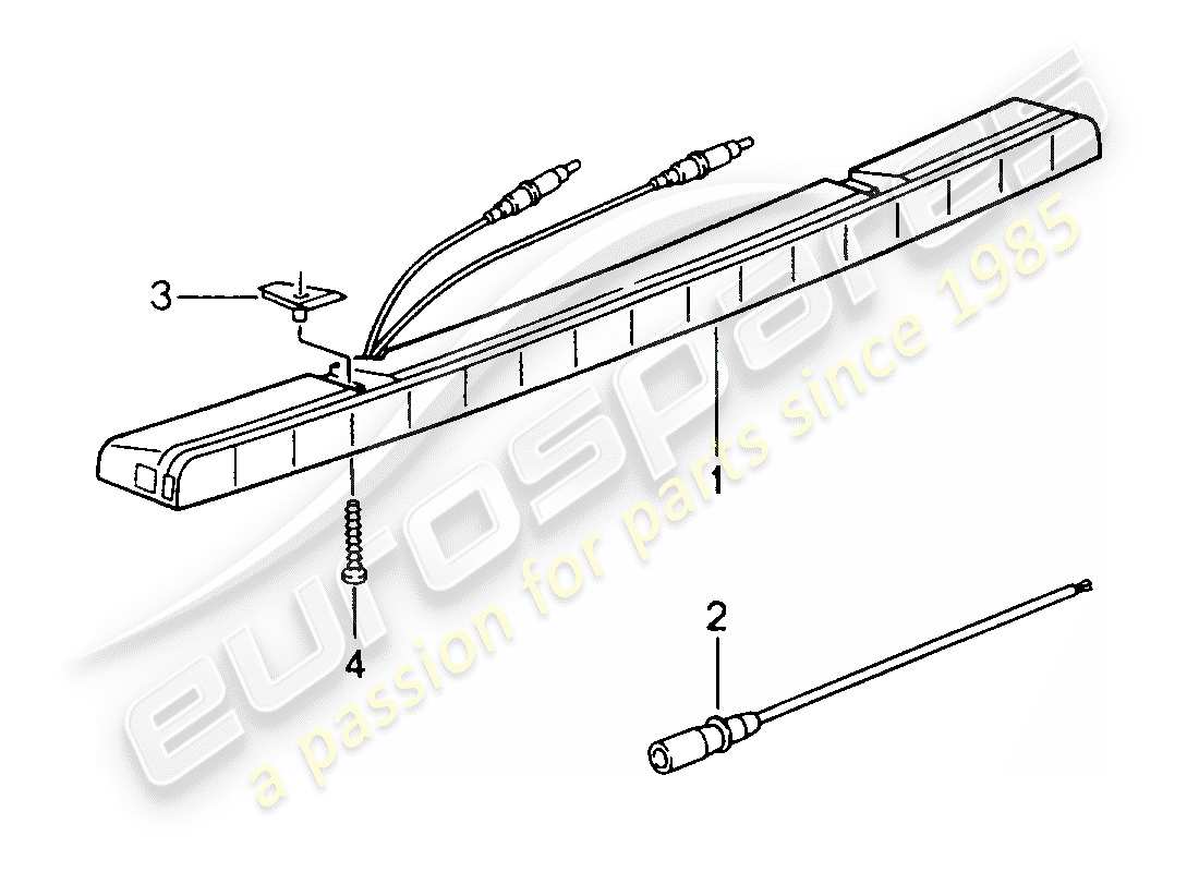 porsche 1996 (993) zusätzliches bremslicht ersatzteildiagramm