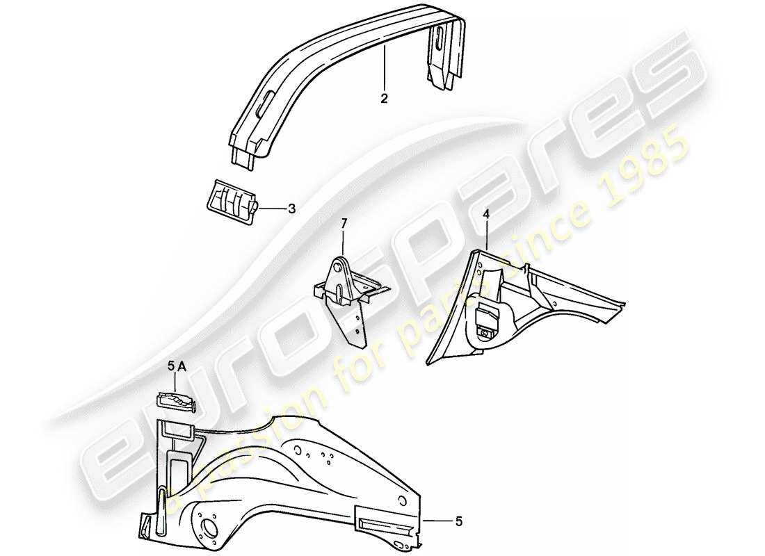 porsche 1987 (911) innenverkleidung ersatzteildiagramm