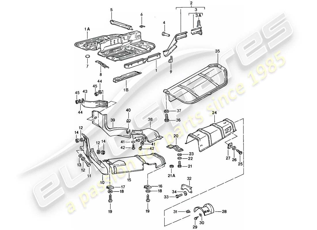 porsche 1978 (924) seitenträger - schild ersatzteildiagramm