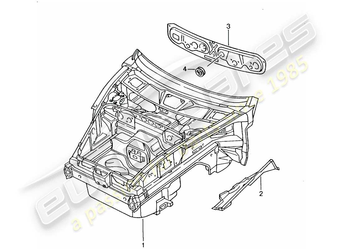 porsche 2005 (996) front end teilediagramm