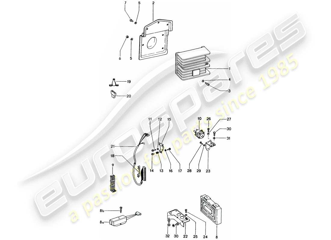 porsche 1976 (914) elektrische ausrüstung - motor teilediagramm