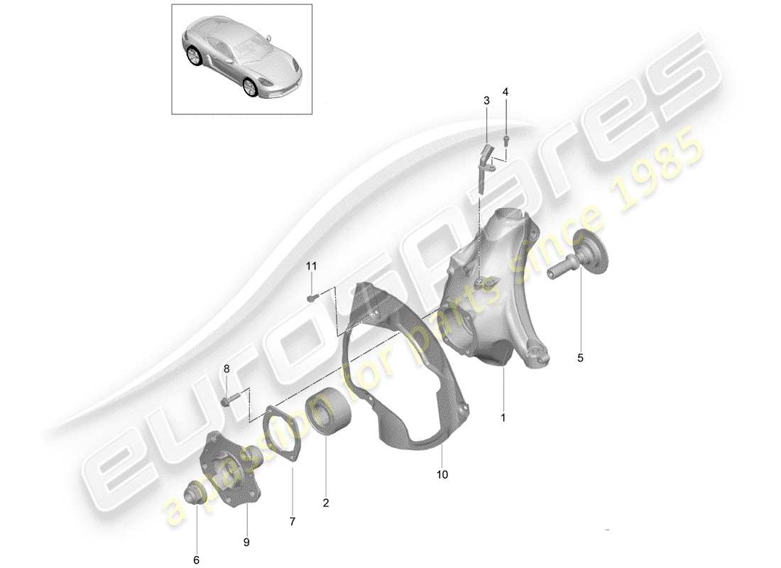 porsche 2017 (718 cayman) radträger ersatzteildiagramm