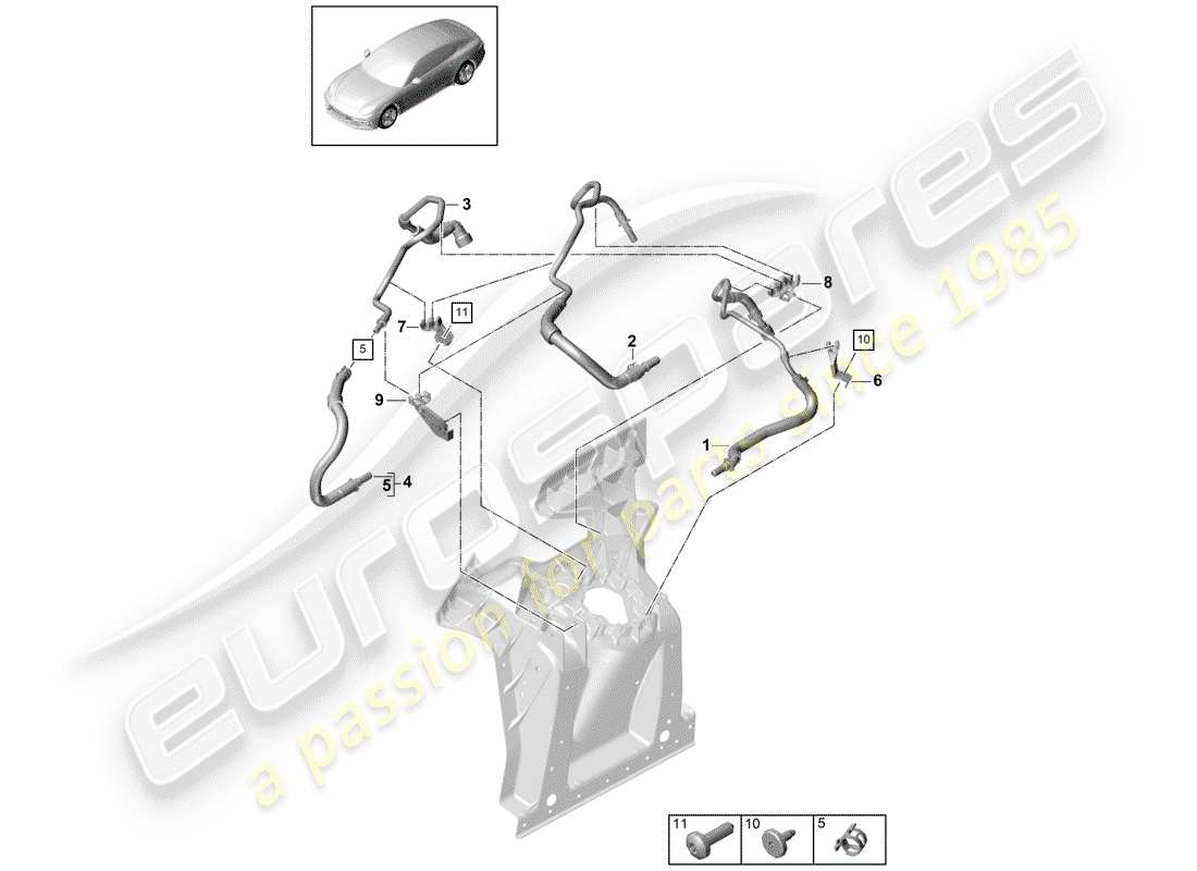 porsche 2018 (panamera 971-1) kraftstoffleitung teilediagramm