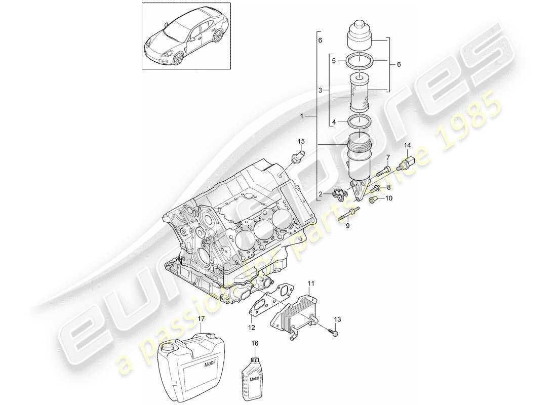 porsche 2013 (panamera 970) ölfilter ersatzteildiagramm