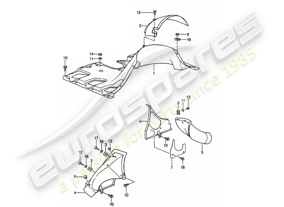 porsche 1991 (964) luftkanal teilediagramm