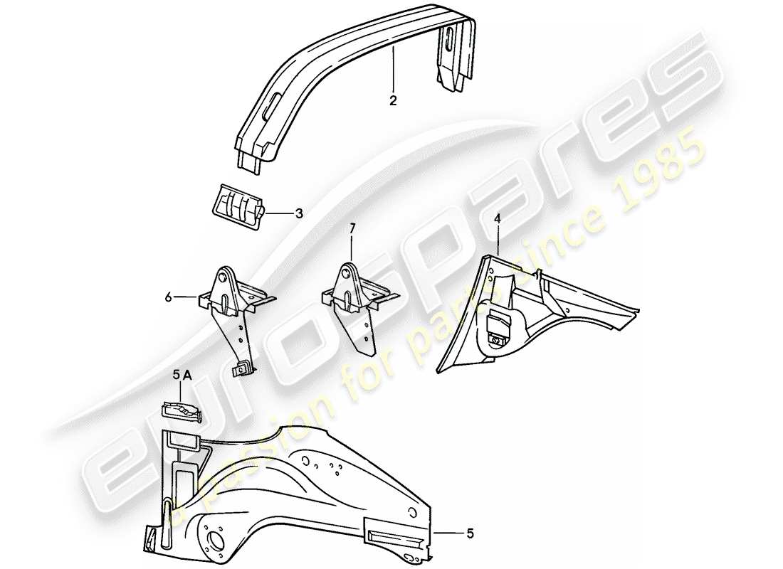 porsche 1986 (911) innenverkleidung teilediagramm