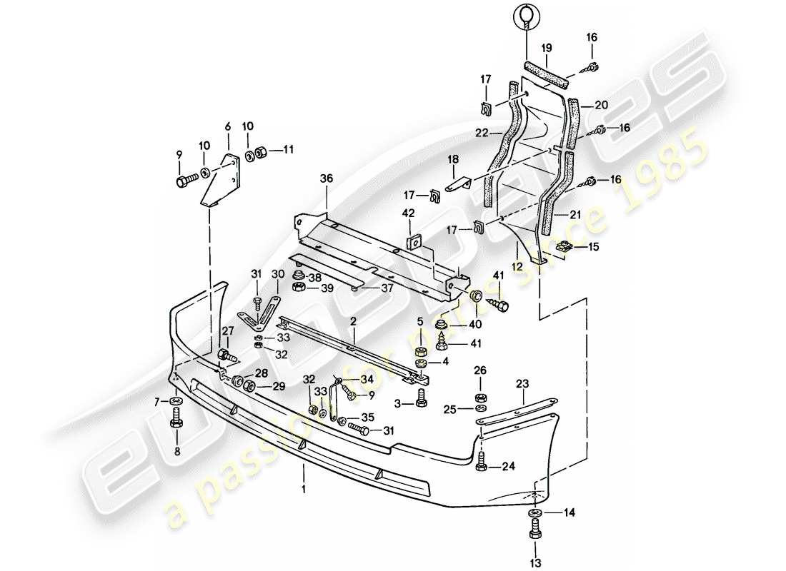 porsche 1982 (944) frontspoiler teilediagramm