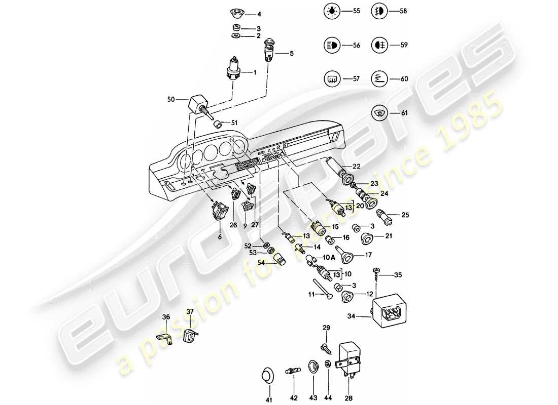 porsche 1978 (911) schalter - relais ersatzteildiagramm