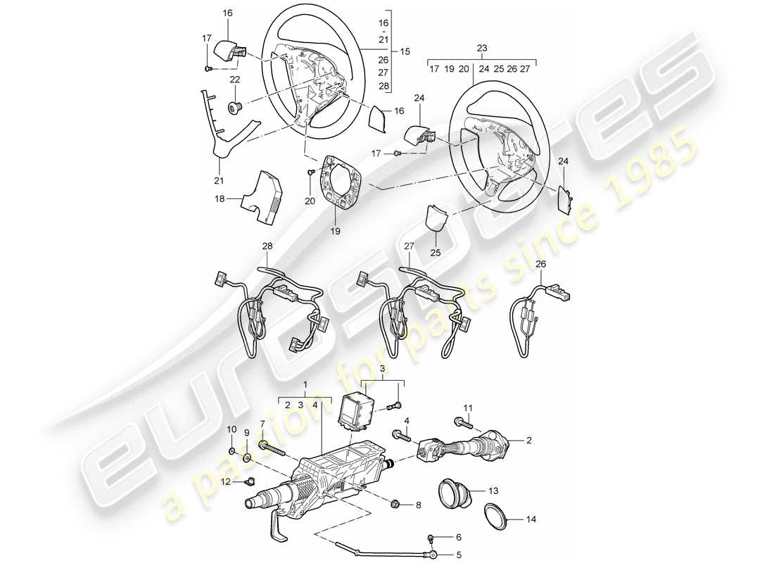 porsche 2007 (987 cayman) lenkschutzrohr ersatzteildiagramm