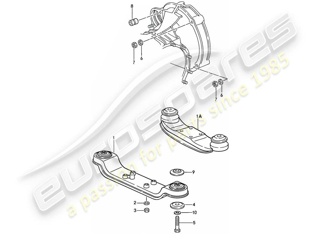 porsche 1987 (911) getriebeaufhängung teilediagramm