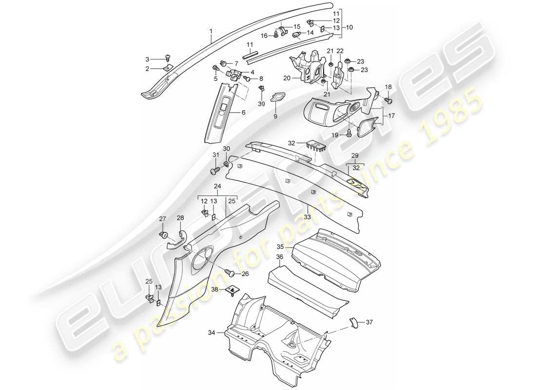 porsche 2009 (997-2) trims-teilediagramm
