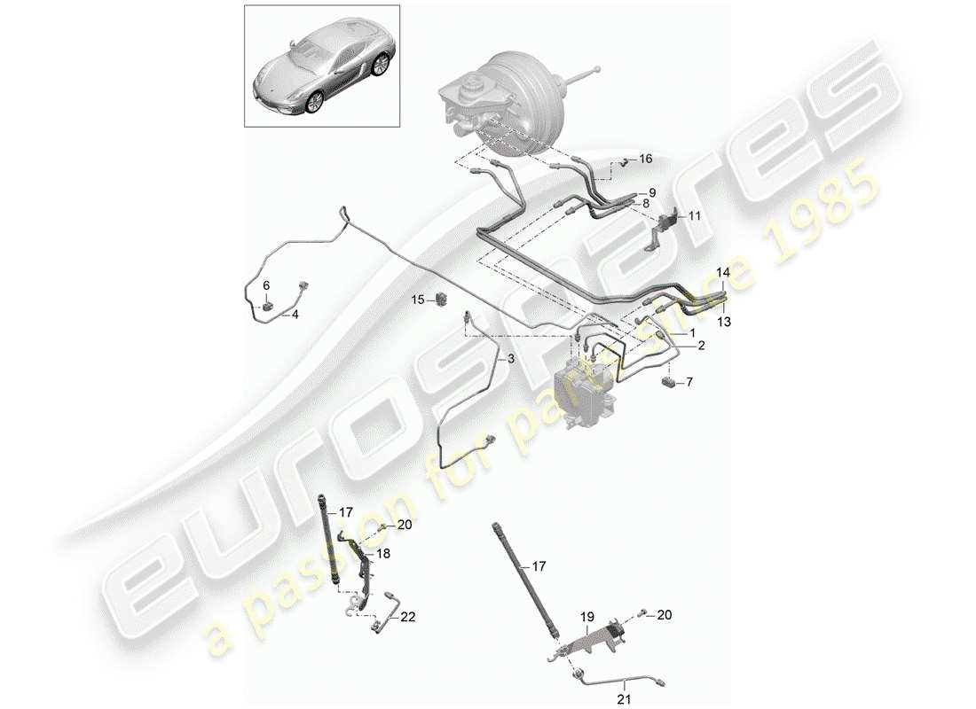 porsche 2016 (981 cayman) bremsleitungen ersatzteildiagramm