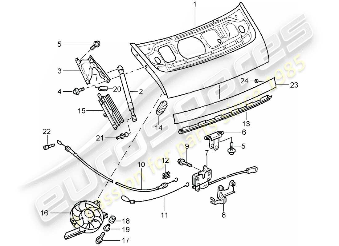 porsche 1998 (996) cover-ersatzteildiagramm