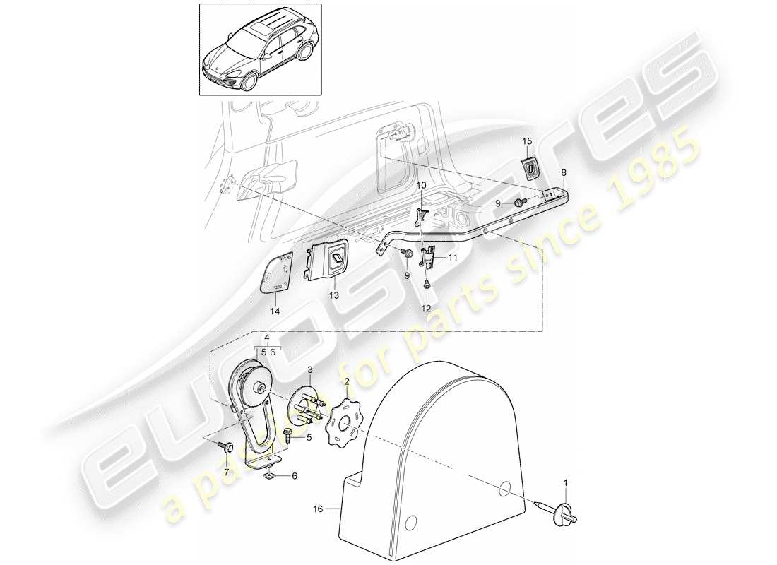 porsche 2014 (cayenne e2 92a) zubehör teilediagramm