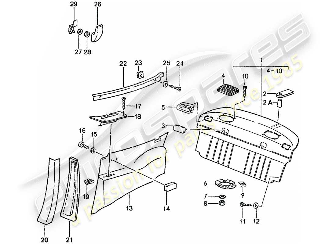 porsche 1992 (964) innenausstattung teilediagramm
