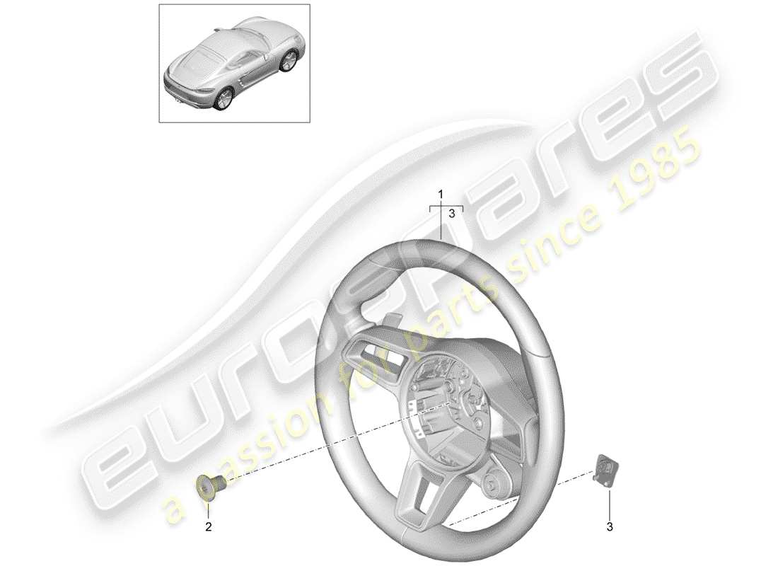 porsche 2018 (718 cayman) lenkrad teilediagramm