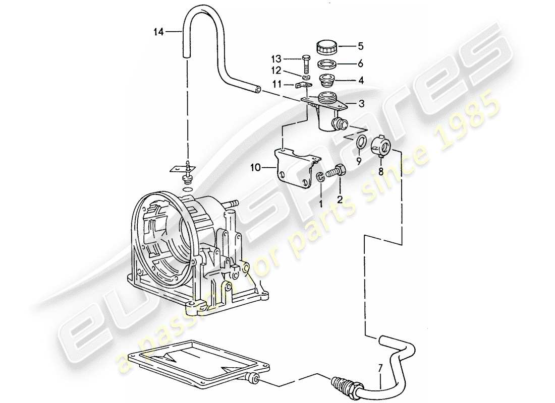 porsche 1990 (944) öleingang - für - automatikgetriebe - d >> - mj 1989 ersatzteildiagramm