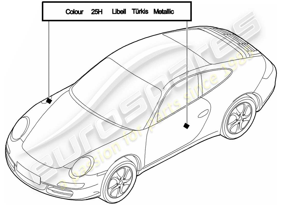 porsche 2012 (997-2) lackausbesserungsstift ersatzteildiagramm