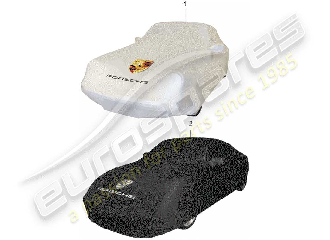 porsche 1992 (accessories) fahrzeugabdeckung ersatzteildiagramm