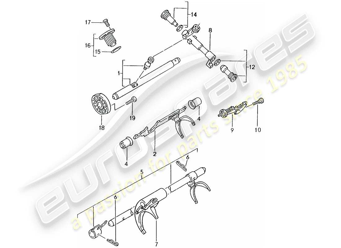 porsche 1999 (986 boxster) schaltgetriebe - einzelteile ersatzteildiagramm