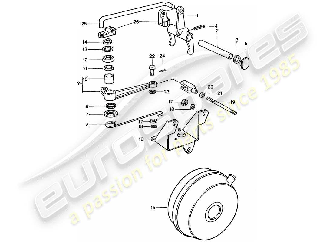 porsche 1983 (911) kupplungsausrückung - spm-ersatzteildiagramm