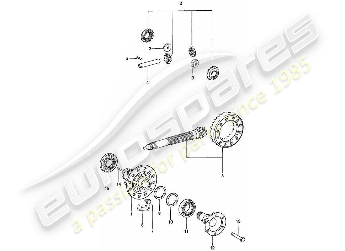 porsche 1985 (911) differential teilediagramm