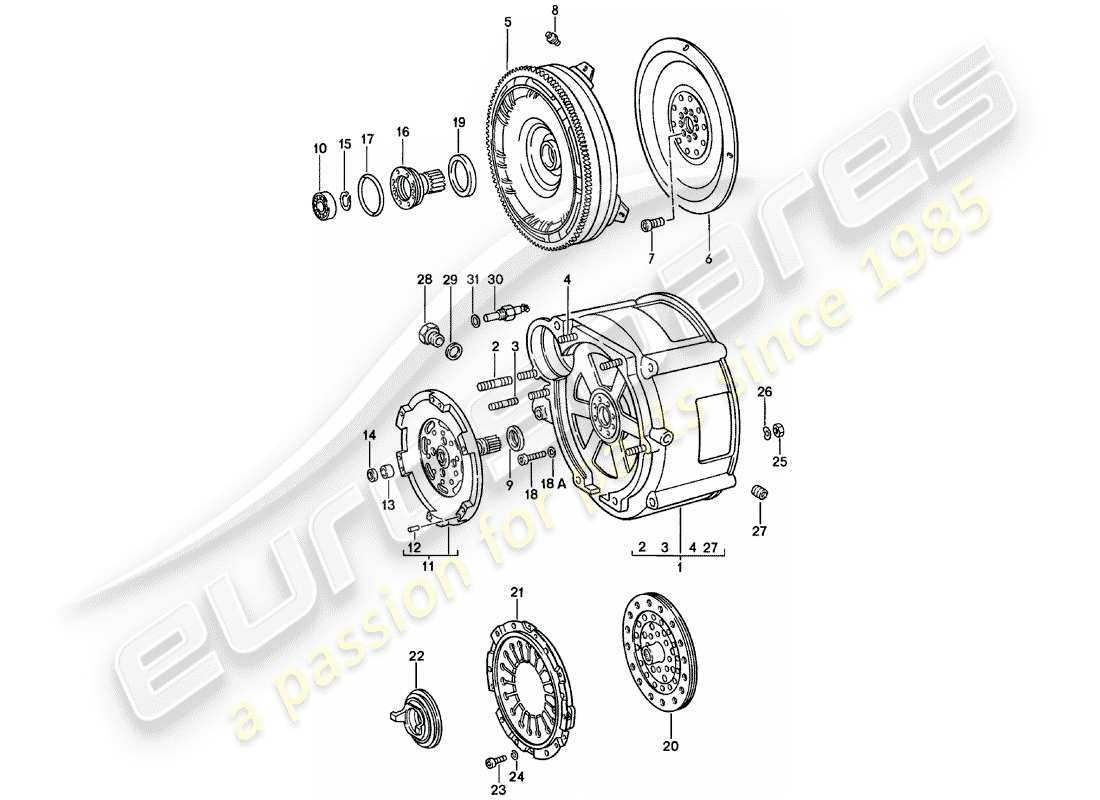 porsche 1978 (911) drehmomentwandler - wandlergehäuse - spm ersatzteildiagramm