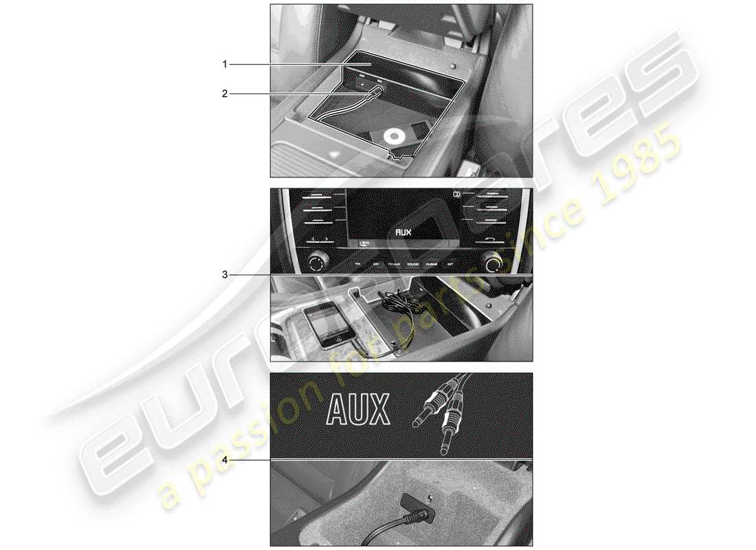 porsche 2004 (tequipment cayenne) multimedia-schnittstelle - teilediagramm