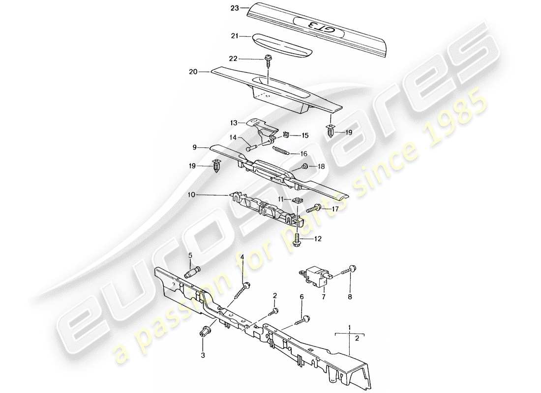 porsche 2005 (996 gt3) verkleidung - schwelle diagramm