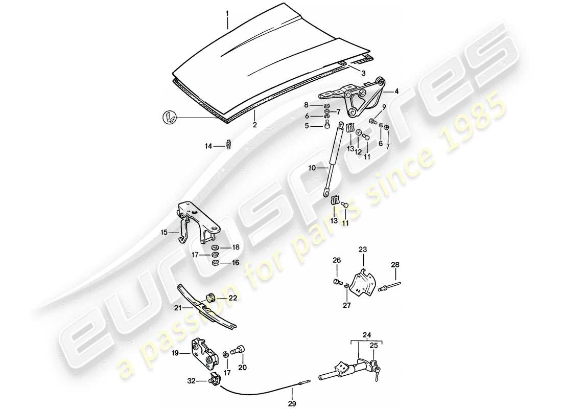 porsche 1984 (911) cover-ersatzteildiagramm